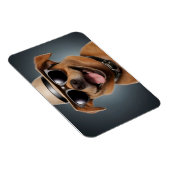 Hund mit Brille und Hut Magnet (Rechte Seite)