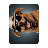 Hund mit Brille und Hut Magnet (Vertikal)