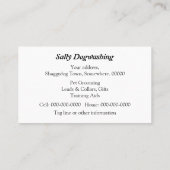 Hund mit dem Haar über ihm ist Augen Visitenkarte (Rückseite)