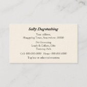 Hund mit dem Haar über ihm ist Augen Visitenkarte (Rückseite)