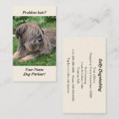 Hund mit dem Haar über ihm ist Augen Visitenkarte (Vorne/Hinten)