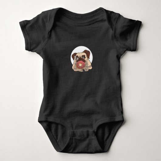Hund mit Donut Baby Strampler (Vorderseite)