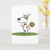 Hund mit Donut Karte (Gelbe Blume)