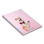 Hund mit einem Bow-Notebook Notizblock (Rechte Seite)
