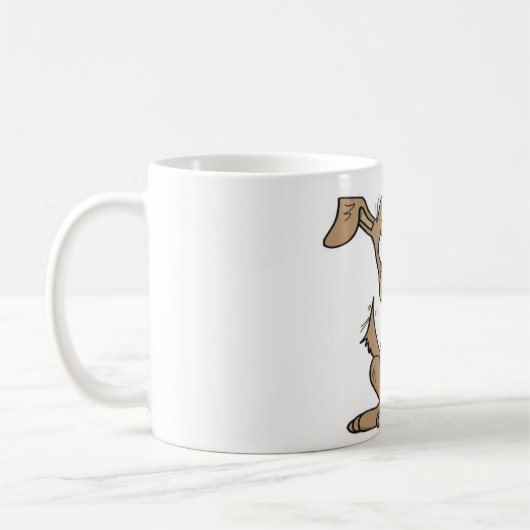 Hund mit einem lustigen verwirrten kaffeetasse (Links)