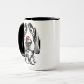 Hund mit einem Marienkäfer Tasse (Vorderseite Links)
