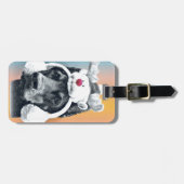 Hund mit einem Rentierhut Gepäckanhänger (Vorderseite horizontal)