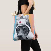 Hund mit einem Rentierhut Tasche (Von Nahem)