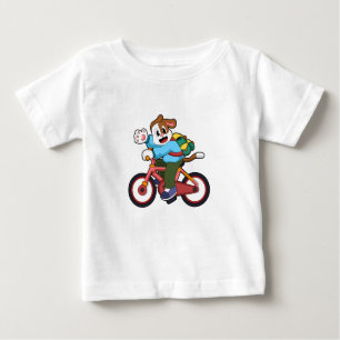 Hund mit Fahrrad Baby T-shirt