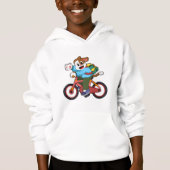Hund mit Fahrrad Hoodie (Vorderseite)