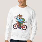 Hund mit Fahrrad Sweatshirt (Vorderseite)
