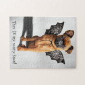 Hund mit Fledermausen Puzzle (Horizontal)