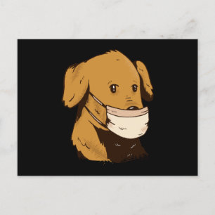 Hund mit Gesichtsmaske Postkarte