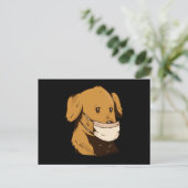 Hund mit Gesichtsmaske Postkarte (Stehend Vorderseite)