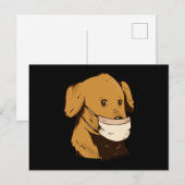 Hund mit Gesichtsmaske Postkarte (Vorne/Hinten)