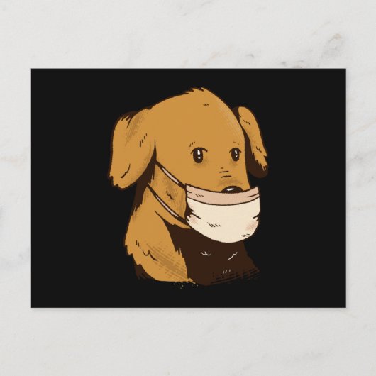 Hund mit Gesichtsmaske Postkarte (Vorderseite)