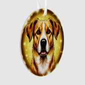 Hund mit goldenem Hintergrund Ornament (Vorderseite)