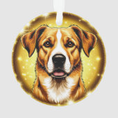 Hund mit goldenem Hintergrund Ornament (Rückseite)