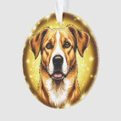 Hund mit goldenem Hintergrund Ornament (Vorderseite)