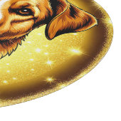 Hund mit goldenem Hintergrund Schneidebrett (Ecke)