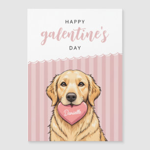 Hund mit Herz Frohen Galentine-Tag Magnetkarte