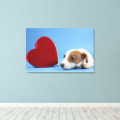 Hund mit Herz Leinwanddruck (Insitu (Holzboden))