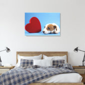 Hund mit Herz Leinwanddruck (Insitu (Schlafzimmer))