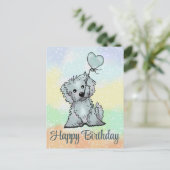 Hund mit Herz Postkarte (Stehend Vorderseite)