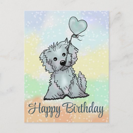 Hund mit Herz Postkarte (Vorderseite)