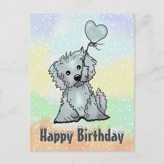 Hund mit Herz Postkarte (Vorderseite)