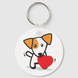 Hund mit Herz Schlüsselanhänger