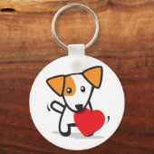 Hund mit Herz Schlüsselanhänger (Vorderseite)