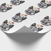 Hund mit Herz-Valentinstag Geschenkpapier (Ecke)