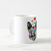 Hund mit Herz-Valentinstag Kaffeetasse (Vorderseite Links)