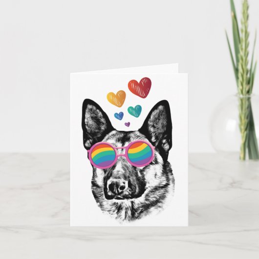 Hund mit Herz-Valentinstag Karte (Vorderseite)