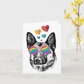 Hund mit Herz-Valentinstag Karte (Gelbe Blume)