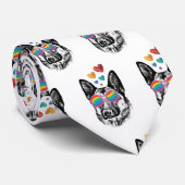 Hund mit Herz-Valentinstag Krawatte (Gerollt)