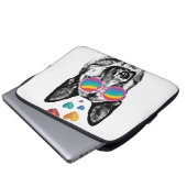 Hund mit Herz-Valentinstag Laptopschutzhülle (Vorne Knopf)