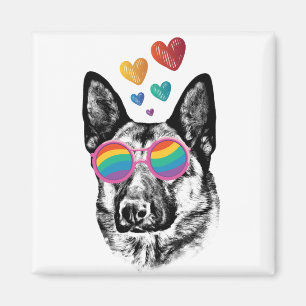 Hund mit Herz-Valentinstag Magnet
