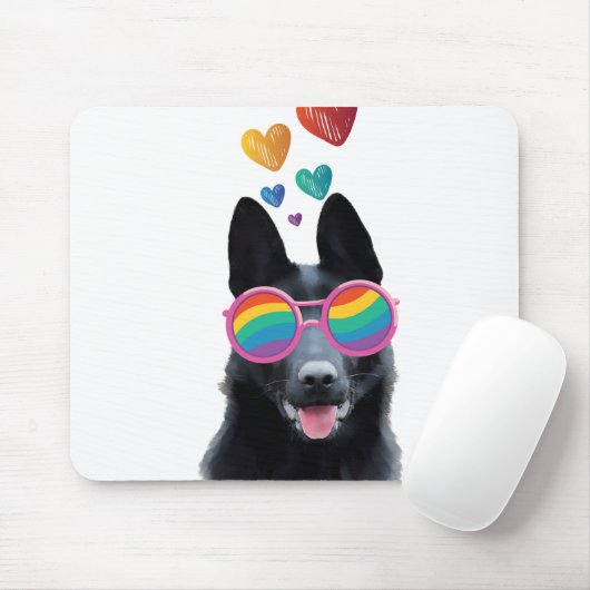 Hund mit Herz-Valentinstag Mousepad (Mit Mouse)