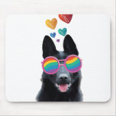 Hund mit Herz-Valentinstag Mousepad (Vorne)