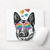 Hund mit Herz-Valentinstag Mousepad (Mit Mouse)
