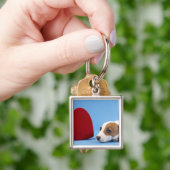 Hund mit Herzen Schlüsselanhänger (Hand)