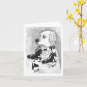 Hund mit Hockeyschule Karte (Gelbe Blume)