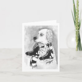 Hund mit Hockeyschule Karte