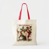 Hund mit Holly Tote Bag Tragetasche (Vorne)