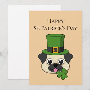 Hund mit Hut und Kleeblatt zum St. Patrick's   Per Feiertagskarte
