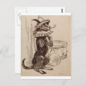 Hund mit Hut und Pfeife in Mund verbinden Postkarte (Vorne/Hinten)