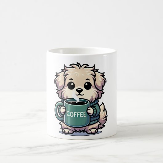 Hund mit Kaffeetasse (Mittel)