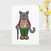 Hund mit Kaffeetasse Karte (Gelbe Blume)